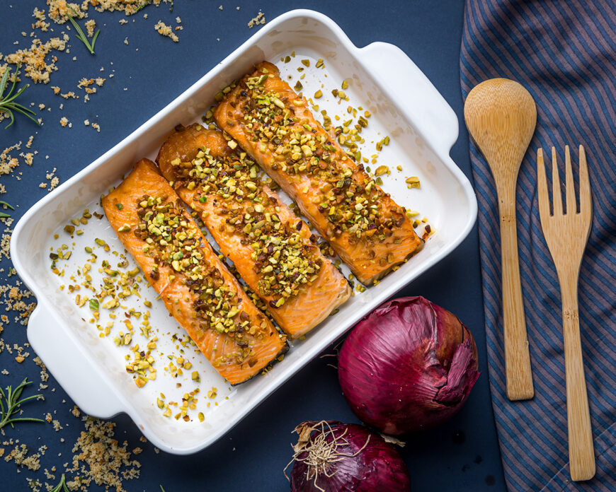 Filetto di salmone ai pistacchi